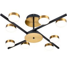 Люстра потолочная с пультом на 8 лампочек (+ночной режим) с пультом на штанге 10266/8 LED*120W Black/Brass Escada 10266/8LED_ESC