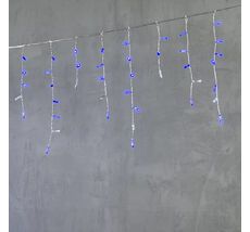 Гирлянда Бахрома с Колпачком 4,9 x 0,5 м Синяя с Мерцанием Белого Диода 220В, 200 LED, Провод Прозрачный ПВХ, IP65 PIL200BLWCAP-10-2B