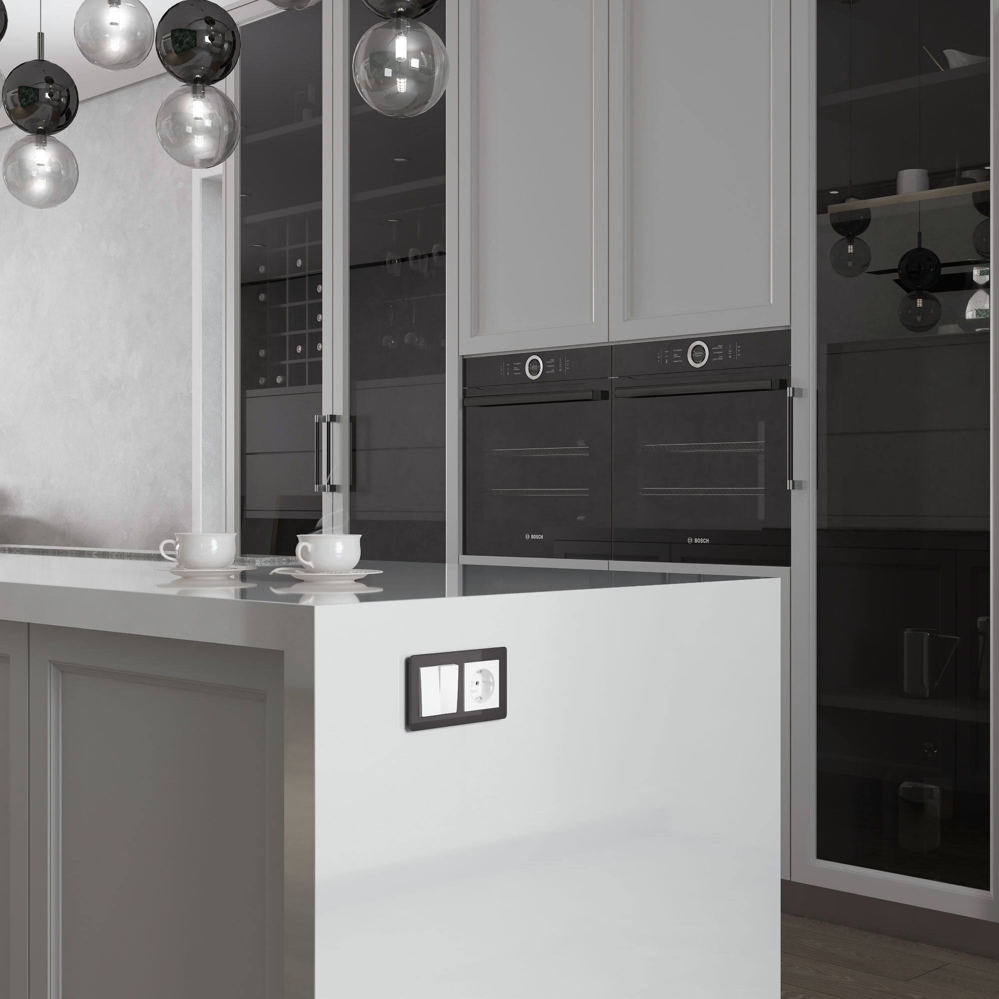 Перекрестный переключатель двухклавишный белый Werkel a058432_WR