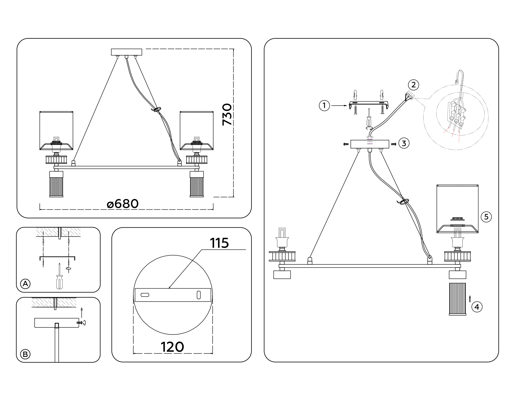 Подвесная люстра Ambrella Light HIGH LIGHT Classic LH71291_AMB