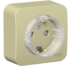 Розетка накладная с заземлением и шторками (бежевый) Systeme Electric BLNRA111117