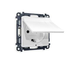 Розетка Ambrella Volt ALFA с заземлением с шторками и защитной крышкой 2P+E 16A-250V IP44 QUANT MA108010_AMB