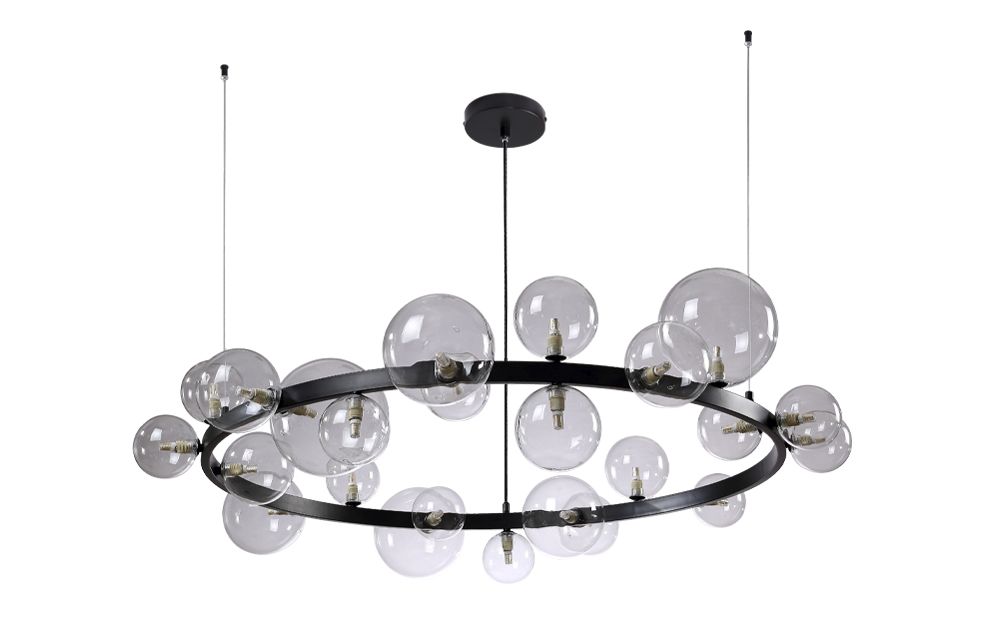 Подвесная люстра Crystallux AGATA AGATA SP24 V2 BLACK/TRANSPARENTE_CR