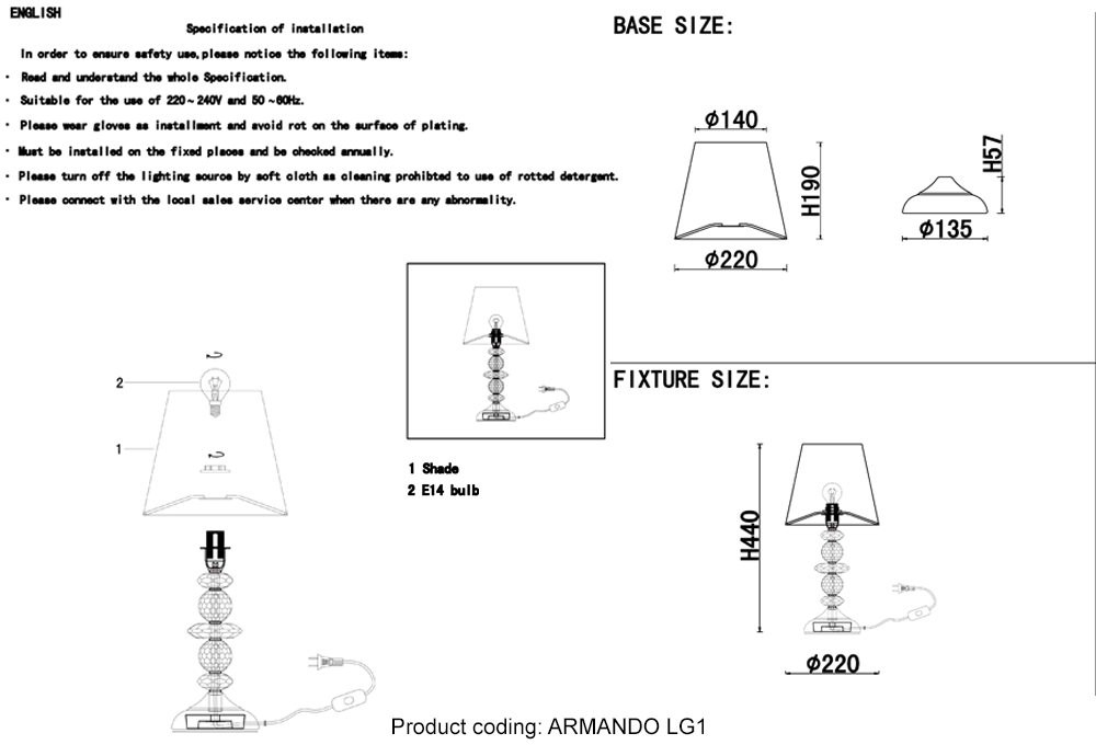 Настольная лампа Crystallux ARMANDO ARMANDO LG1 CHROME_CR