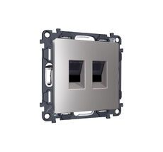 Комплект механизма компьютерной двойной розетки RJ-45 (8P8C) CAT6 с автоматической защитной шторкой ALFA QUANT (AP5121, VM189) Ambrella Volt MA512110_AMB