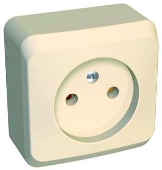 Розетка накладная без заземления (кремовый) Systeme Electric PA16-001K