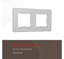 Рамка из поликарбоната на 2 поста Arte Milano 502.16-2.silver