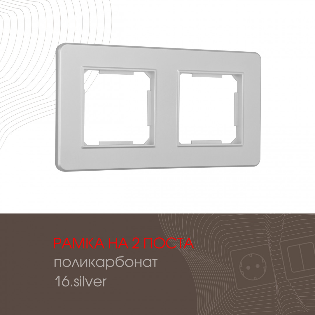 Рамка из поликарбоната на 2 поста Arte Milano 502.16-2.silver
