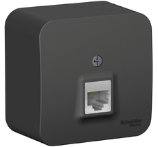 Розетка накладная Ethernet RJ-45 (антрацит) Systeme Electric BLNIA045006