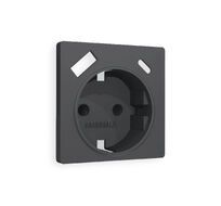 Лицевая панель для электрической розетки с заземлением со шторками 2USB A+C Ambrella Volt QUANT AP9100_AMB