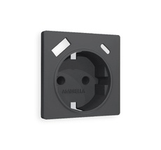 Лицевая панель для электрической розетки с заземлением со шторками 2USB A+C Ambrella Volt QUANT AP9100_AMB