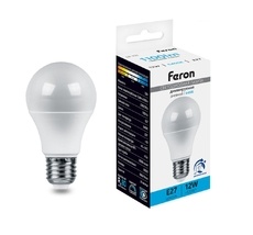 Лампа светодиодная A60 шар диммируемая 12W 230V E27 6400К Feron 51054_FR
