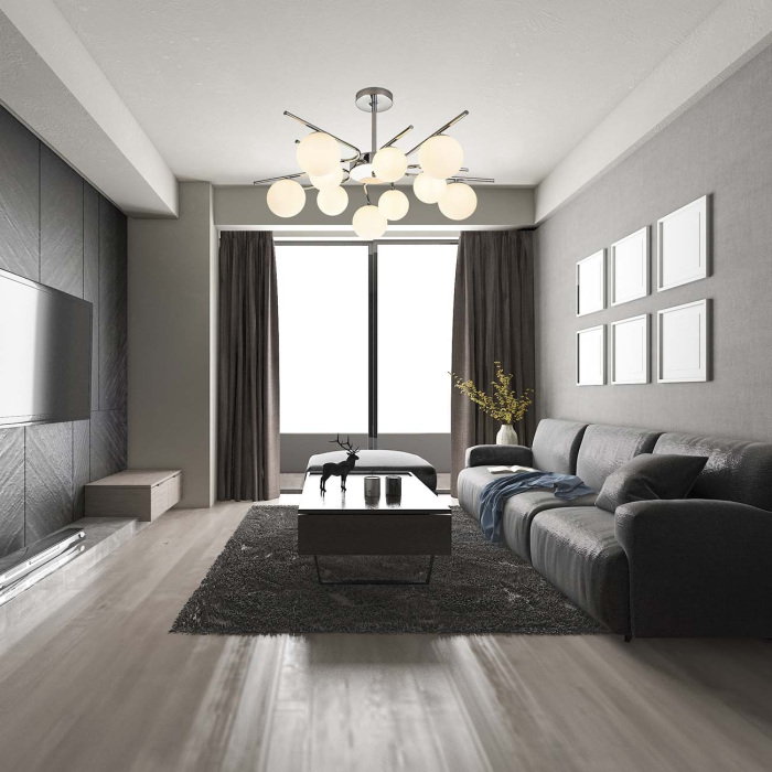 Потолочная люстра на штанге 642/10P E27*60W Escada 642/10P Silver_ESC