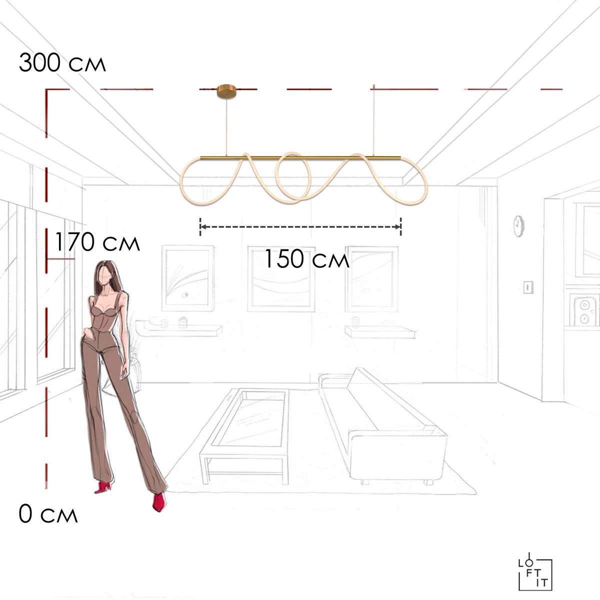 Подвесной светильник LOFT IT Thread 10388P/B Brass_LF