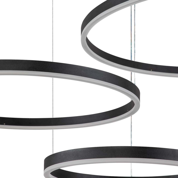 Подвесная люстра (+ночной режим) с пультом светодиодная (14001/3P Black) Indigo V000032L