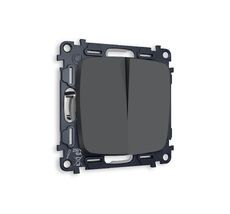 Выключатель двухклавишный проходной Ambrella Volt OMEGA мягкое касание QUANT MO903020_AMB