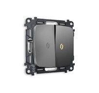 Выключатель двузхлавишный с подсветкой Ambrella Volt OMEGA QUANT MO654010_AMB