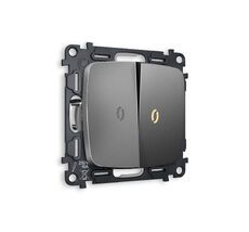 Выключатель двухклавишный проходной с подсветкой Ambrella Volt OMEGA QUANT MO654030_AMB