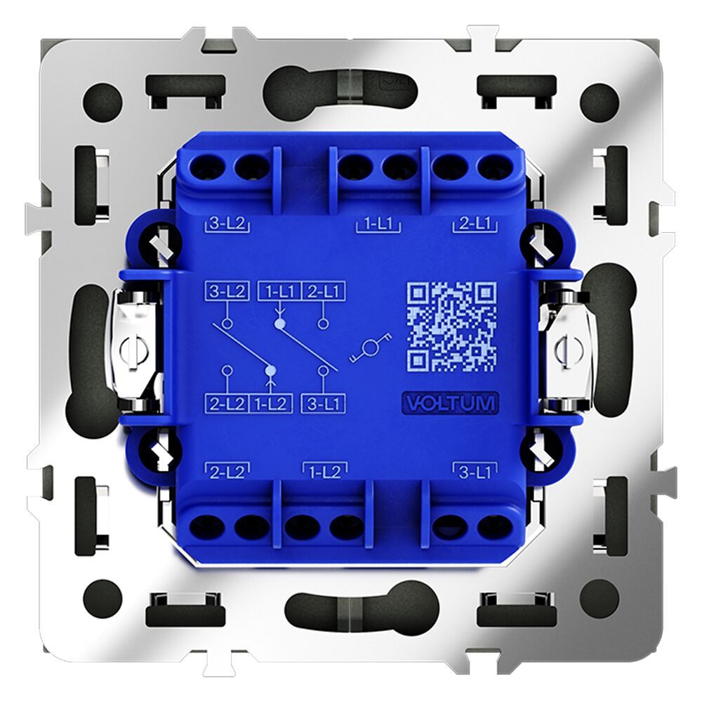 Проходной переключатель встраиваемый VOLTUM S70 двухклавишный 10А VLS020307