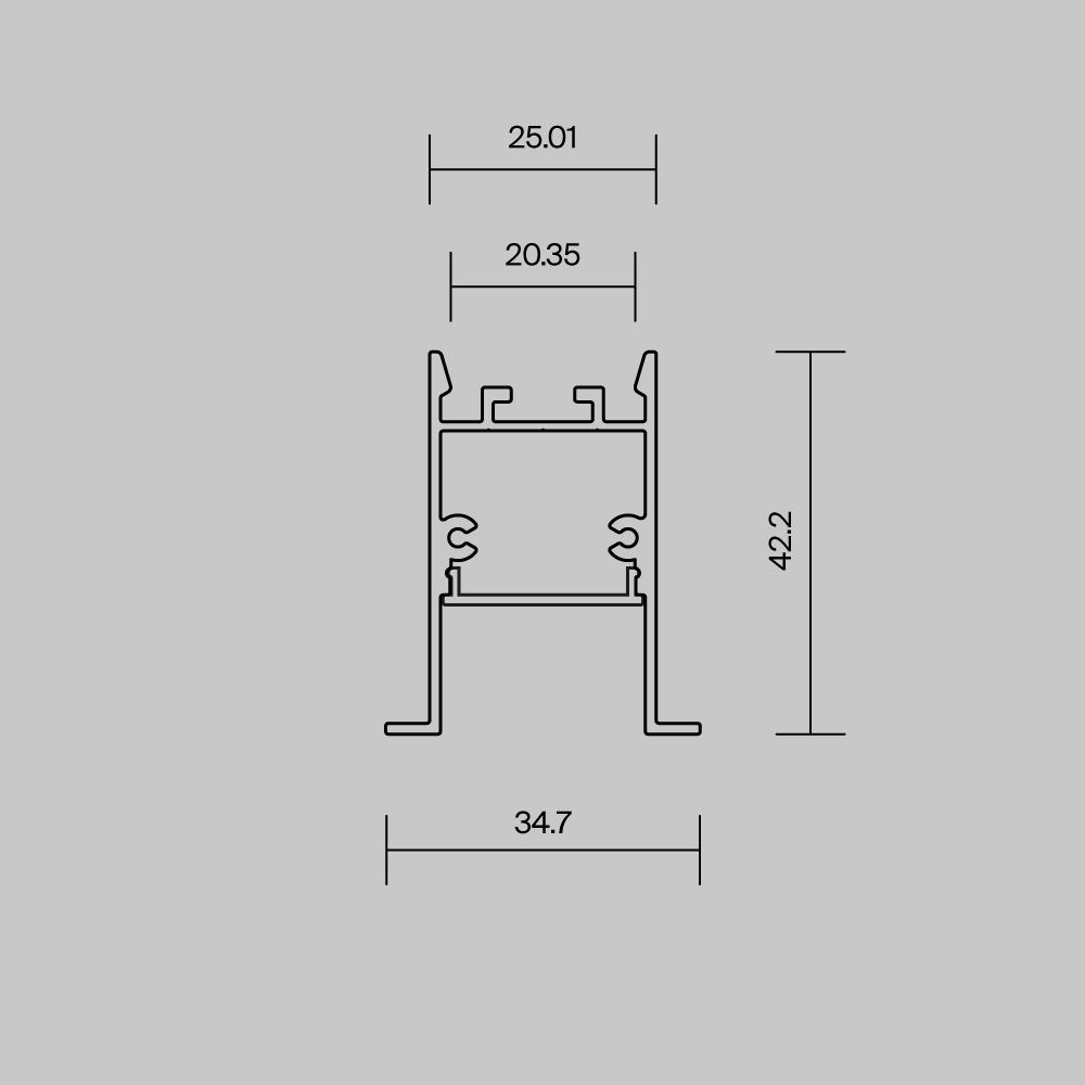 Алюминиевый профиль встраиваемый скрытого монтажа 35x42 (Черный, 2 м), ALM-3542-B-2M Maytoni 632015_MY
