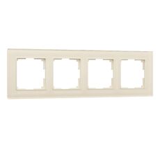 Рамка на 4 поста (молочный, стекло) Favorit a058816_WR
