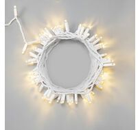 Гирлянда Нить 10м Тепло-Белая 24В, 100 LED, Провод Белый Каучук 2,3мм, IP65 LTC ECO100-8-1WW