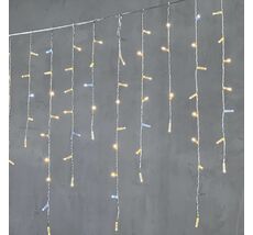 Гирлянда Бахрома с Колпачком 4,9 x 0,9 м Тепло-Белая с Мерцанием Белого Диода 220В, 280 LED, Провод Прозрачный ПВХ, IP65 PIL280BLWCAP-10-2WW