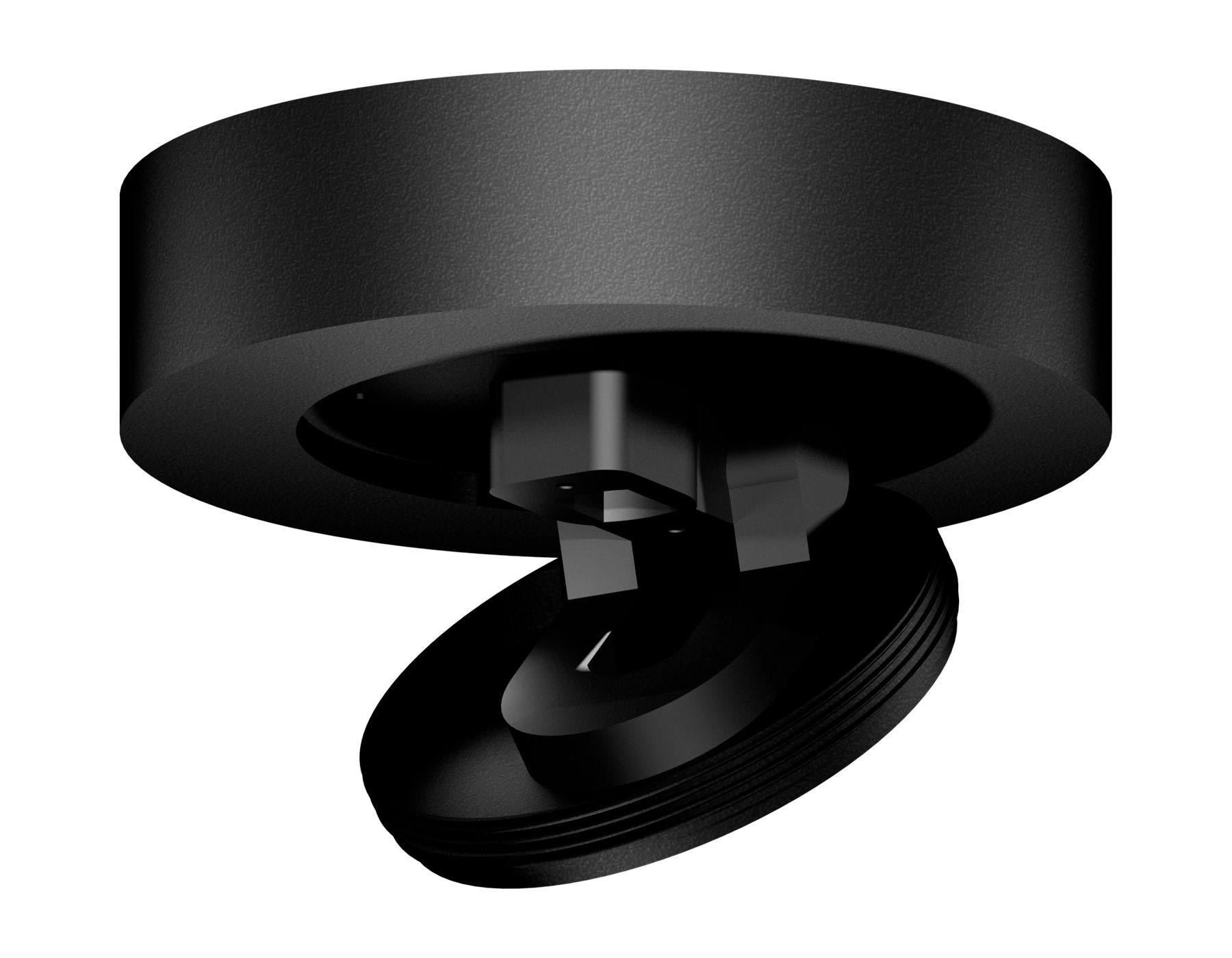 Крепеж накладной скрытый поворотный для корпуса с диаметром отверстия D60 DIY SPOT A2229, цвет черный - фото 1