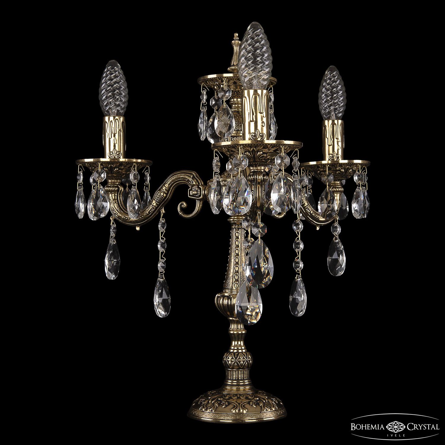 

Настольная лампа Bohemia Ivele Crystal 7025L/3/125-43 B GB, 7025L/3/125-43 B GB