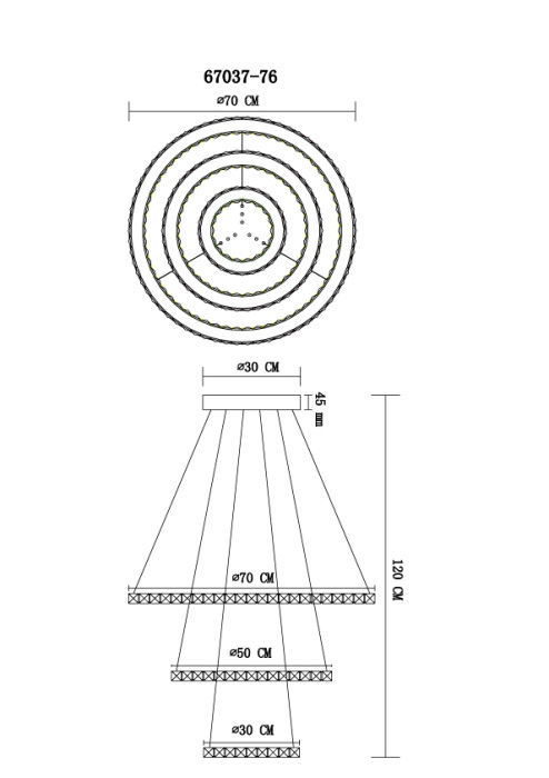 Подвесная люстра Globo MARILYN 67037-76_GL