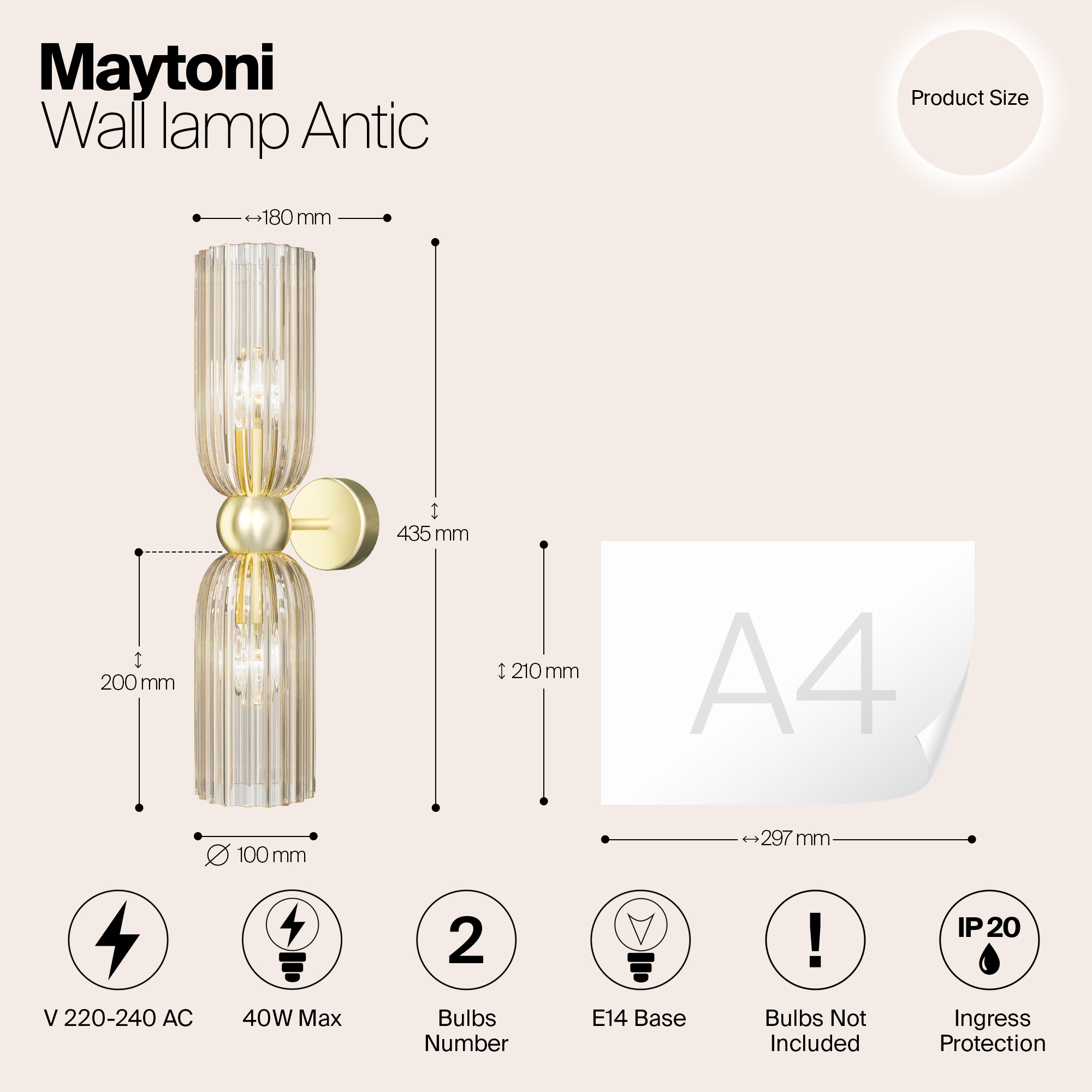 Бра Maytoni Modern Antic MOD302WL-02CG_MY