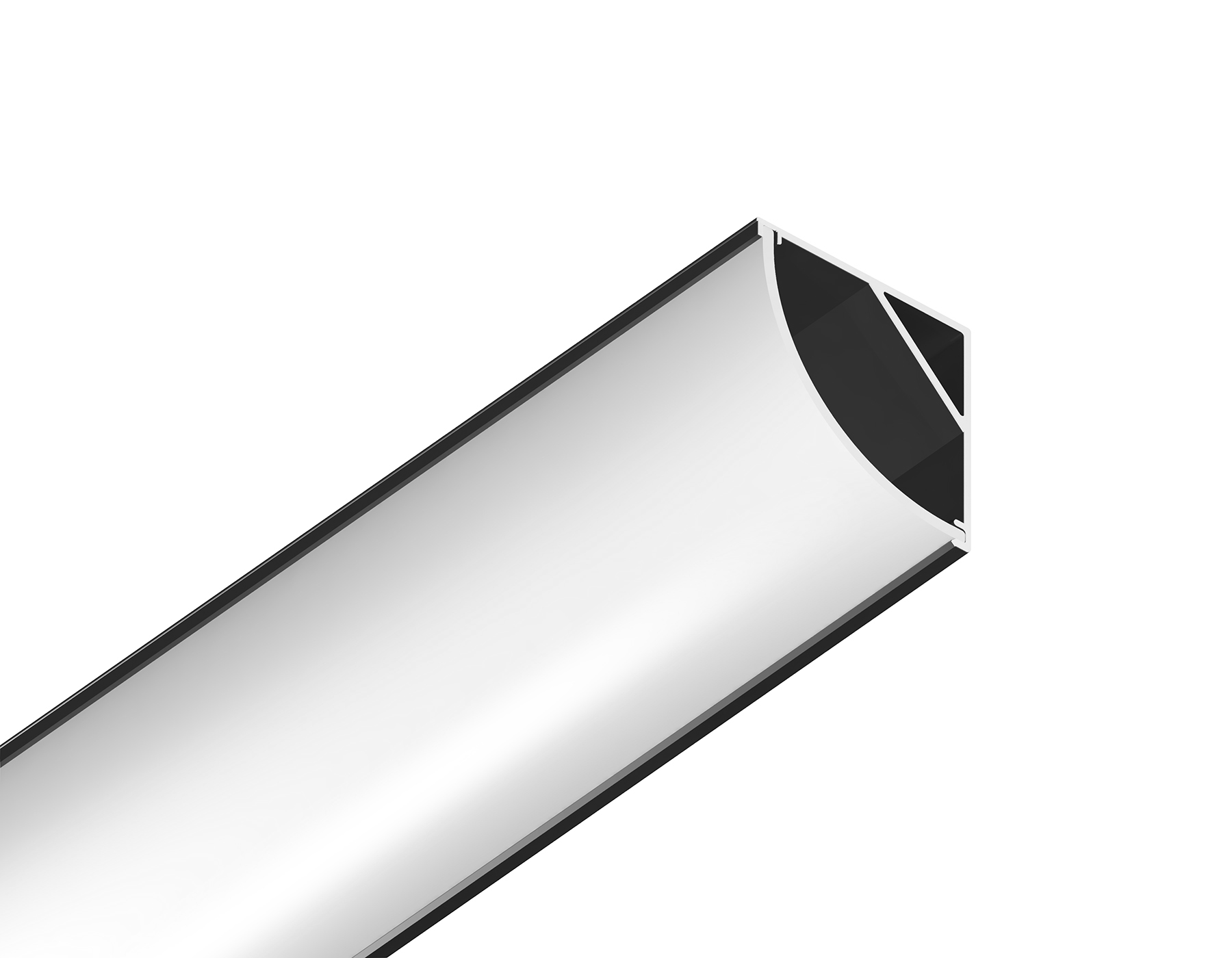 Алюминиевый профиль угловой круглый для ленты до 9,78мм Ambrella Light ILLUMINATION GP2100BK_AMB