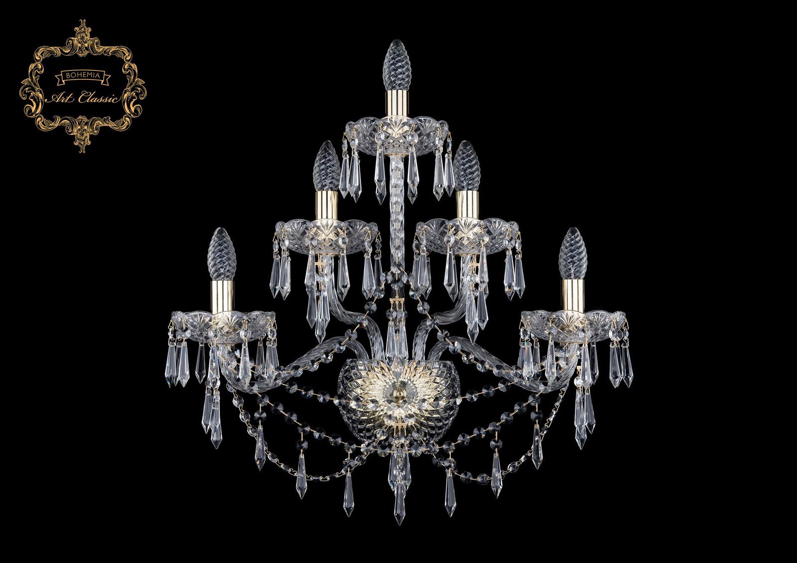 

Бра Bohemia Art Classic 10.23.2+2+1.200.XL.Gd.Dr, 10.23.2+2+1.200.XL.Gd.Dr