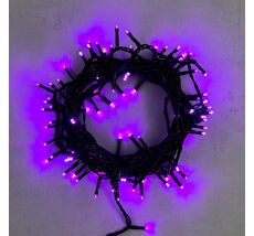 Гирлянда Нить 10м Пурпурная 24В, 100 LED, Провод Черный ПВХ, IP54 PST100-11-1PU