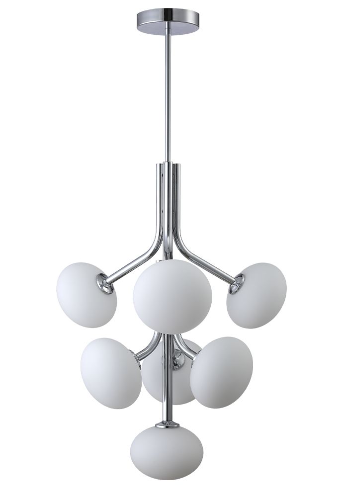 

Подвесная люстра Crystallux на штанге ALICIA ALICIA SP7 CHROME/WHITE, ALICIA SP7 CHROME/WHITE