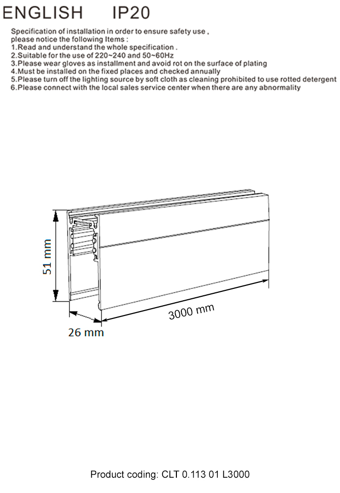 Шинопровод магнитный накладной Crystallux SPACE CLT 0.113 01 L3000 WH_CR