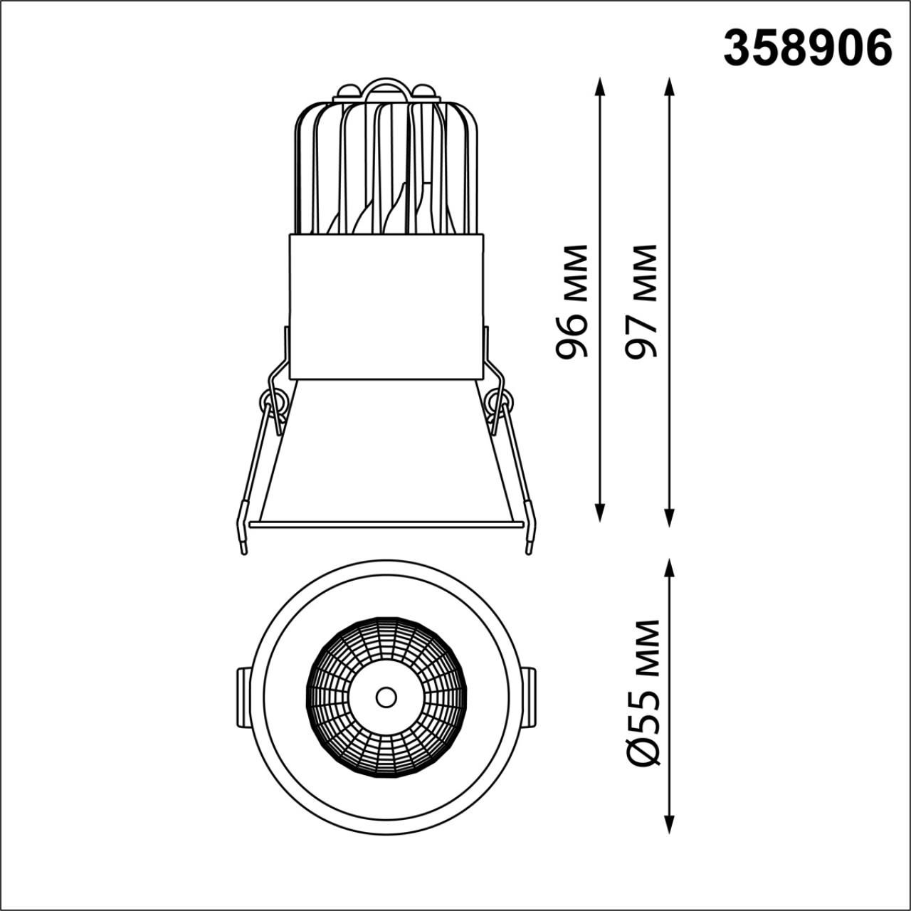 Встраиваемый светильник Novotech светодиодный с переключателем цветовой температуры LANG 358906