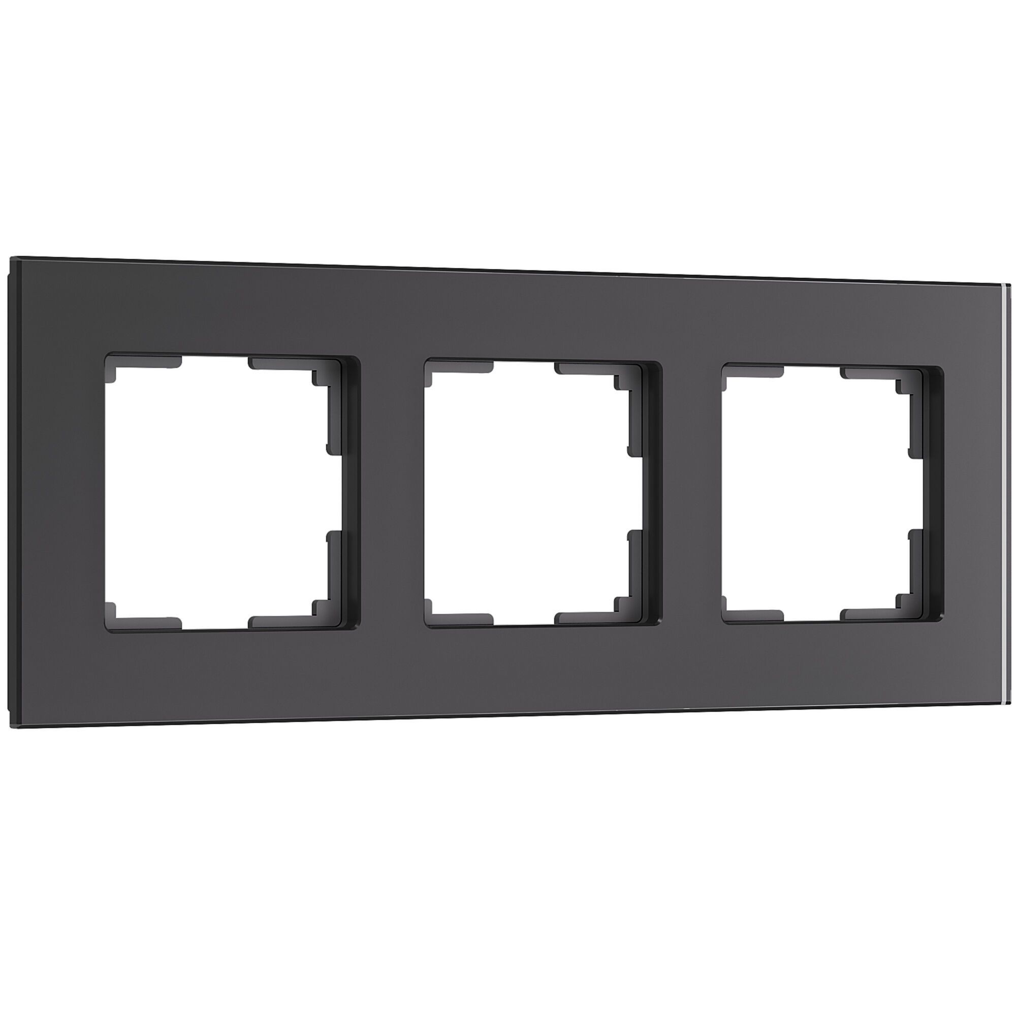Рамка на 3 поста Senso (черный, стекло soft-touch) Werkel a064574_WR