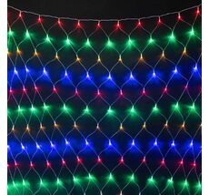 Светодиодная Сеть 2 x 2 м Разноцветная 24В, 256 LED, Провод Прозрачный ПВХ, IP54 NTL256M-10-1M