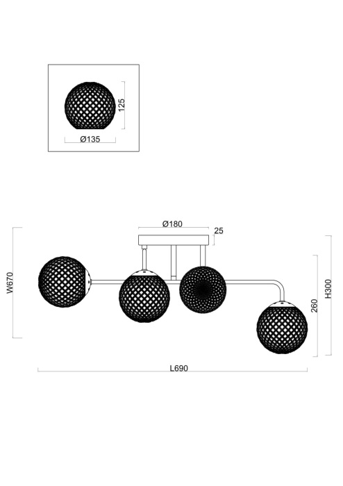 Потолочная люстра Freya Navel FR8016PL-06BBS_MY