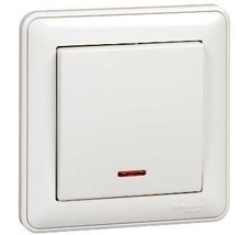 Выключатель встраиваемый одноклавишный с подсветкой (белый) Systeme Electric VS110-153-18