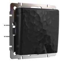 Розетка влагозащ. с зазем. с защит. крышкой и шторками (черный) Hummer a052053_WR