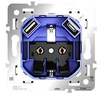 Механизм розетки с заземлением и защитными шторками 16А с USB A+C S70 VLS0405M