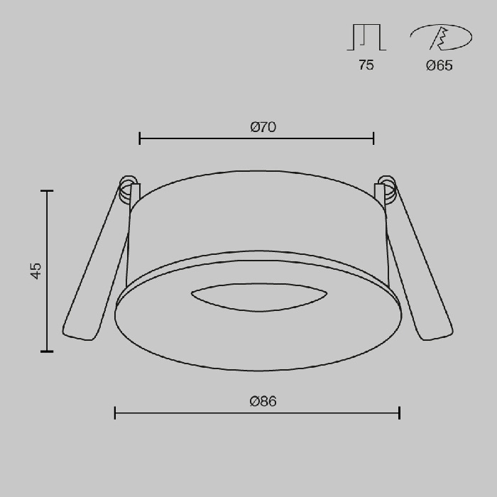 Встраиваемый светильник Maytoni DL027-GU10-W_MY