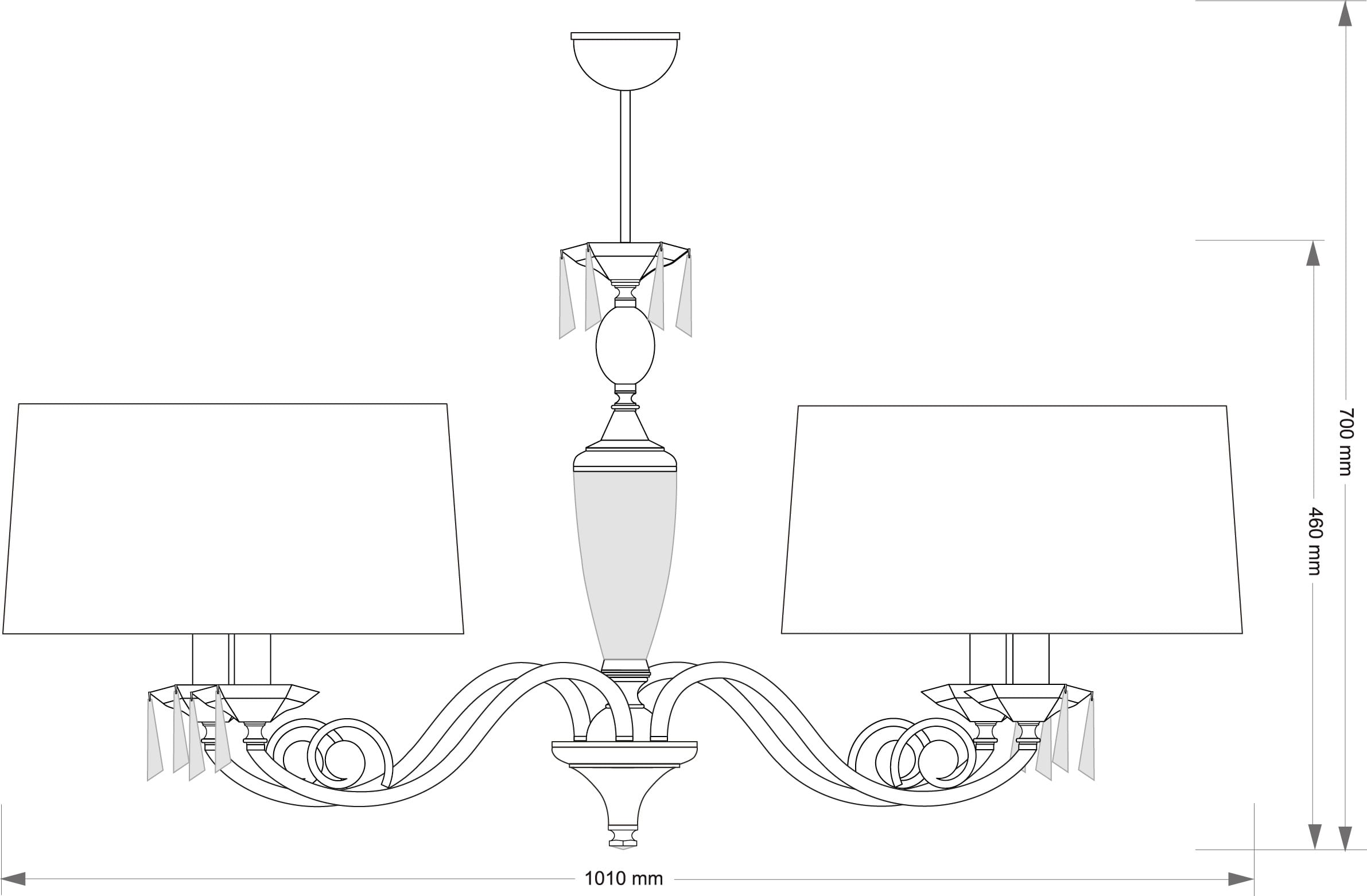 Подвесной светильник Kutek Monza MON-ZWL-4(P/A)