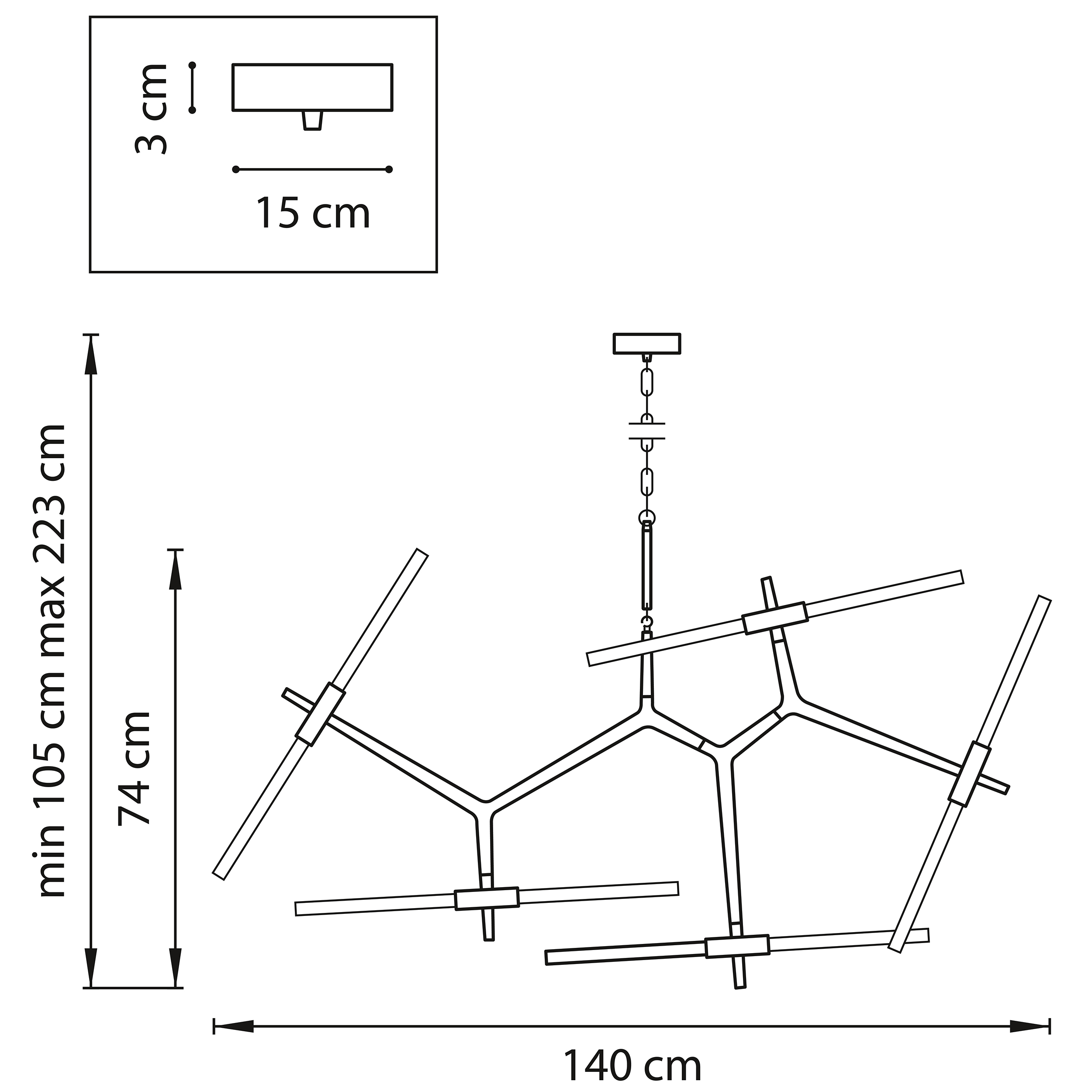 Подвесная люстра LightStar STRUTTURA 742103_LS