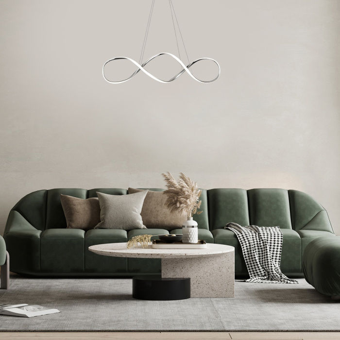 Люстра led подвесная с пультом (+ночной режим) Escada 10236/1LED Chrome_ESC