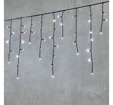 Гирлянда Бахрома 3,1 x 0,5 м Белая 24В, 150 LED, Провод Черный ПВХ, IP54 LTC PIL150-11-1W PIL150-11-1W