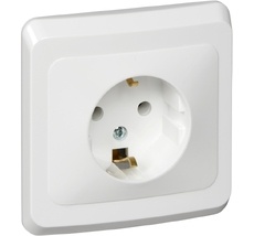 Розетка встраиваемая с заземлением (белый) Systeme Electric PC16-003B