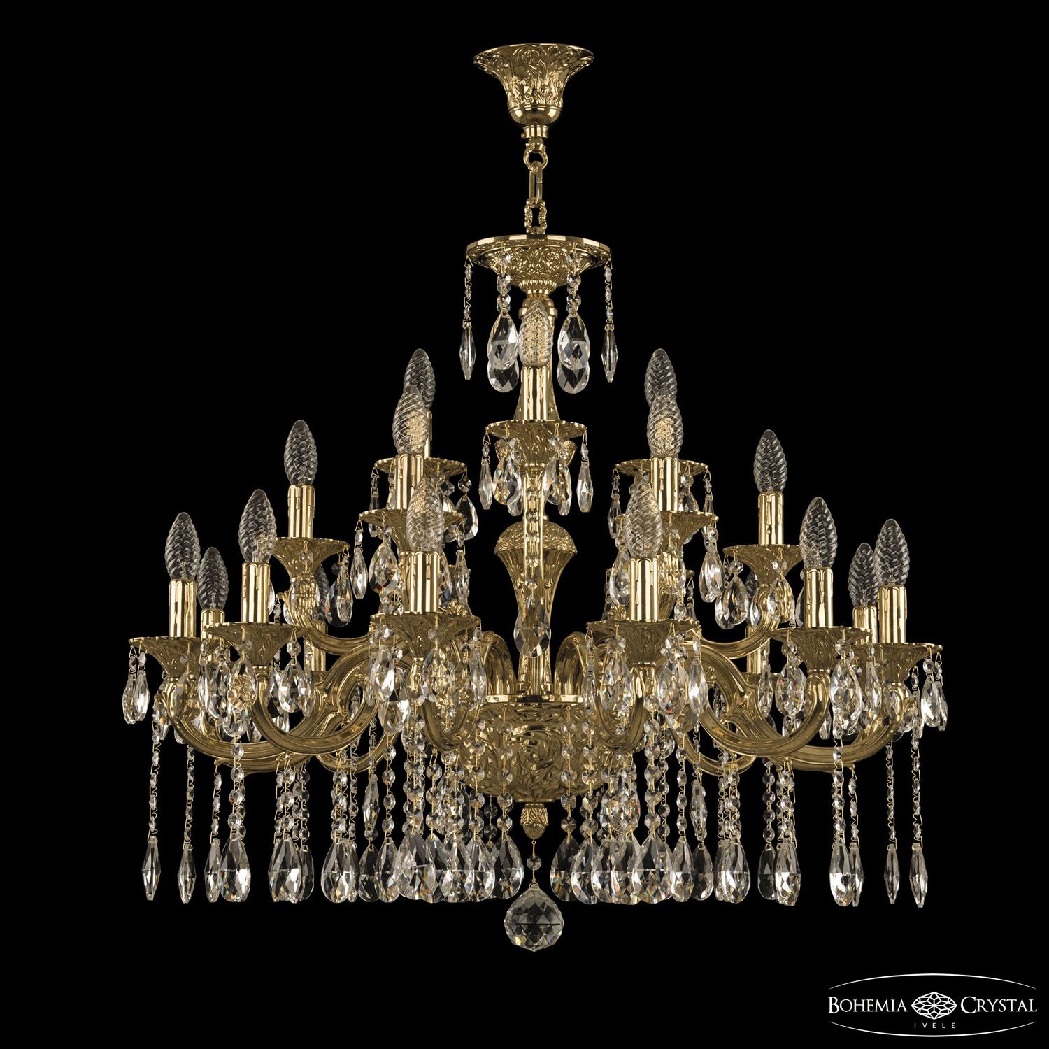 

Хрустальная люстра Bohemia Ivele Crystal Verona 72199/12+6+3/250 A G, 72199/12+6+3/250 A G